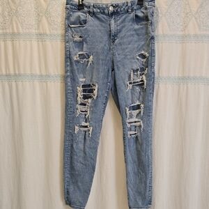 American Eagle Outfitters Ripped Light Blue Skinny Jeans